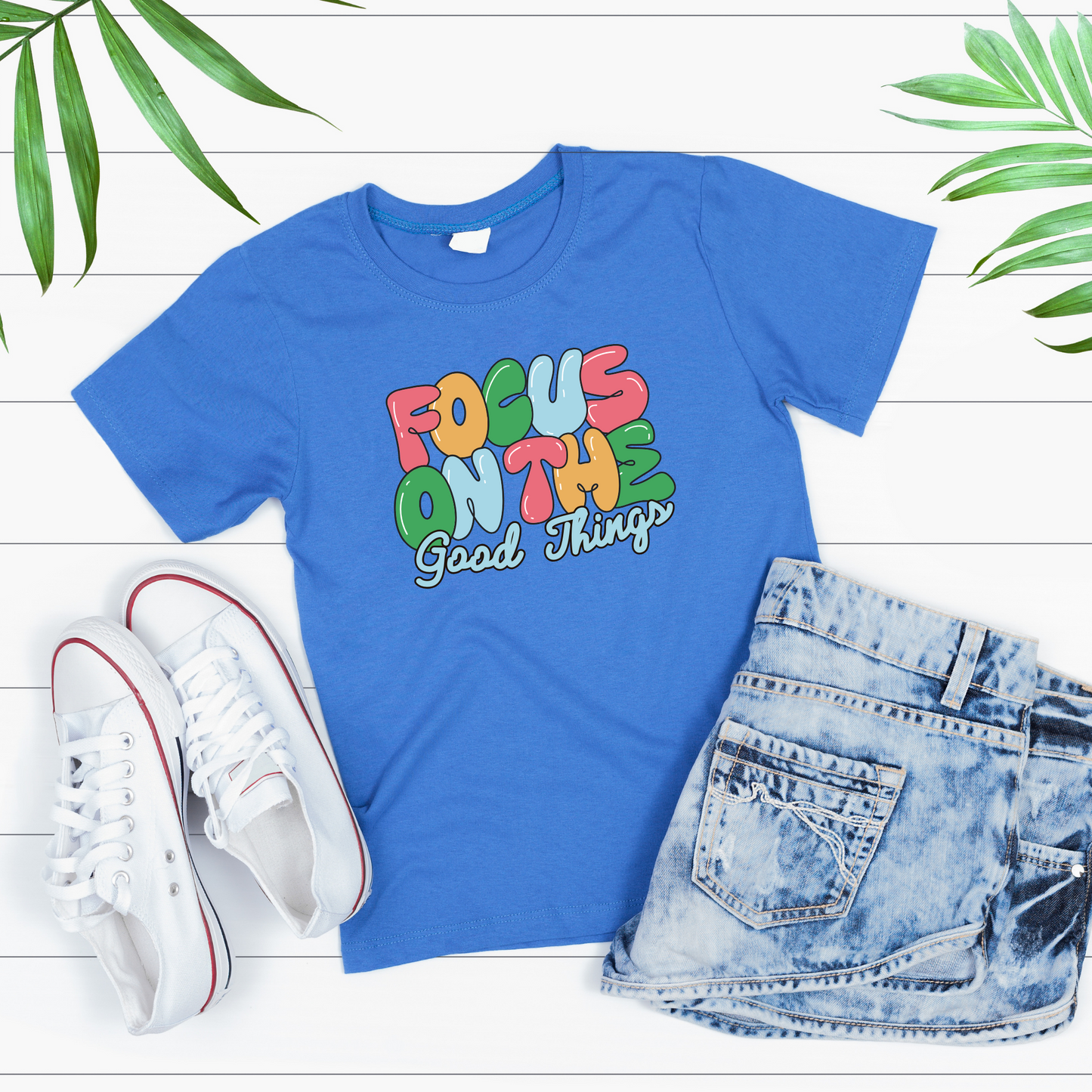 Women's Royal Blue Graphic Printed T-shirt