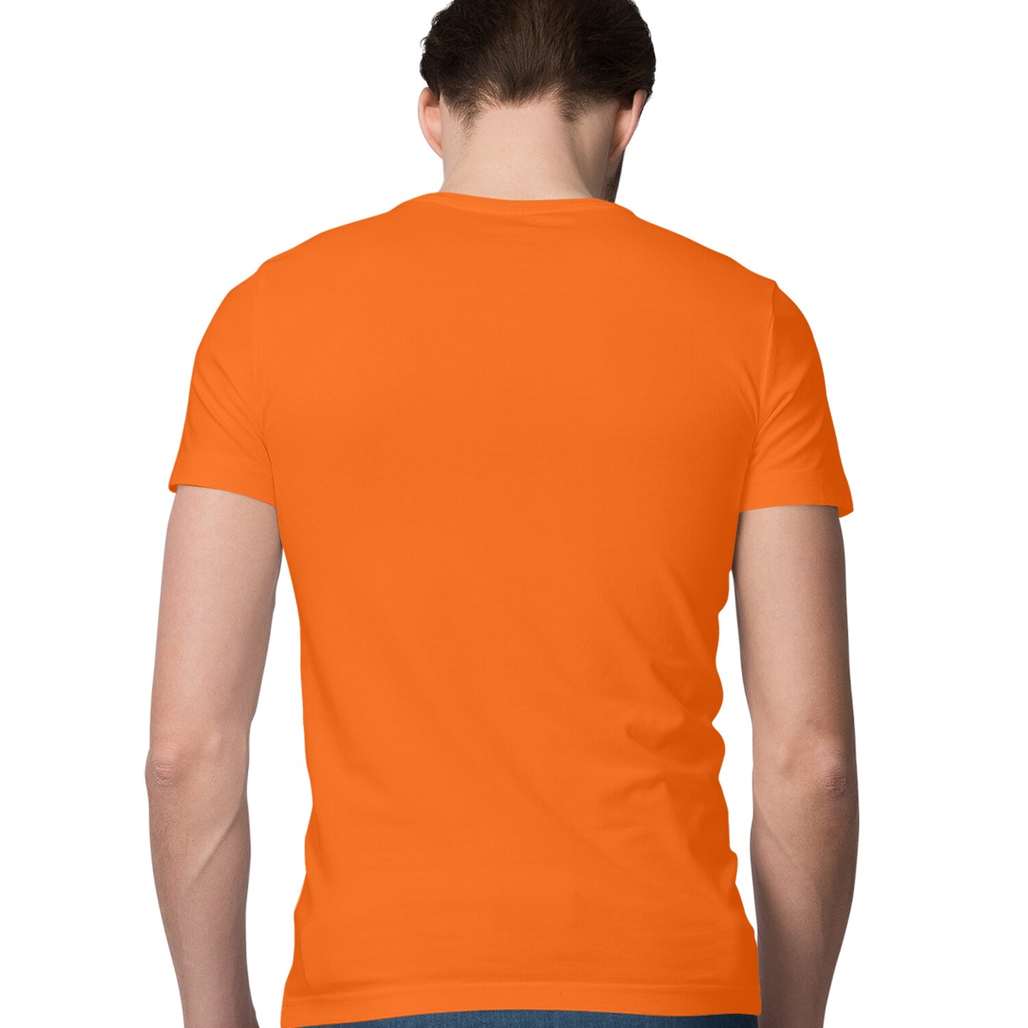 Men's Orange Graphic Printed T-shirt