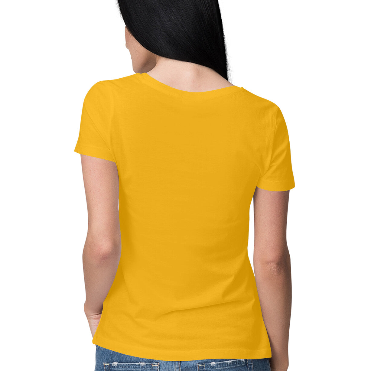 Women's Golden Yellow Graphic Printed T-shirt