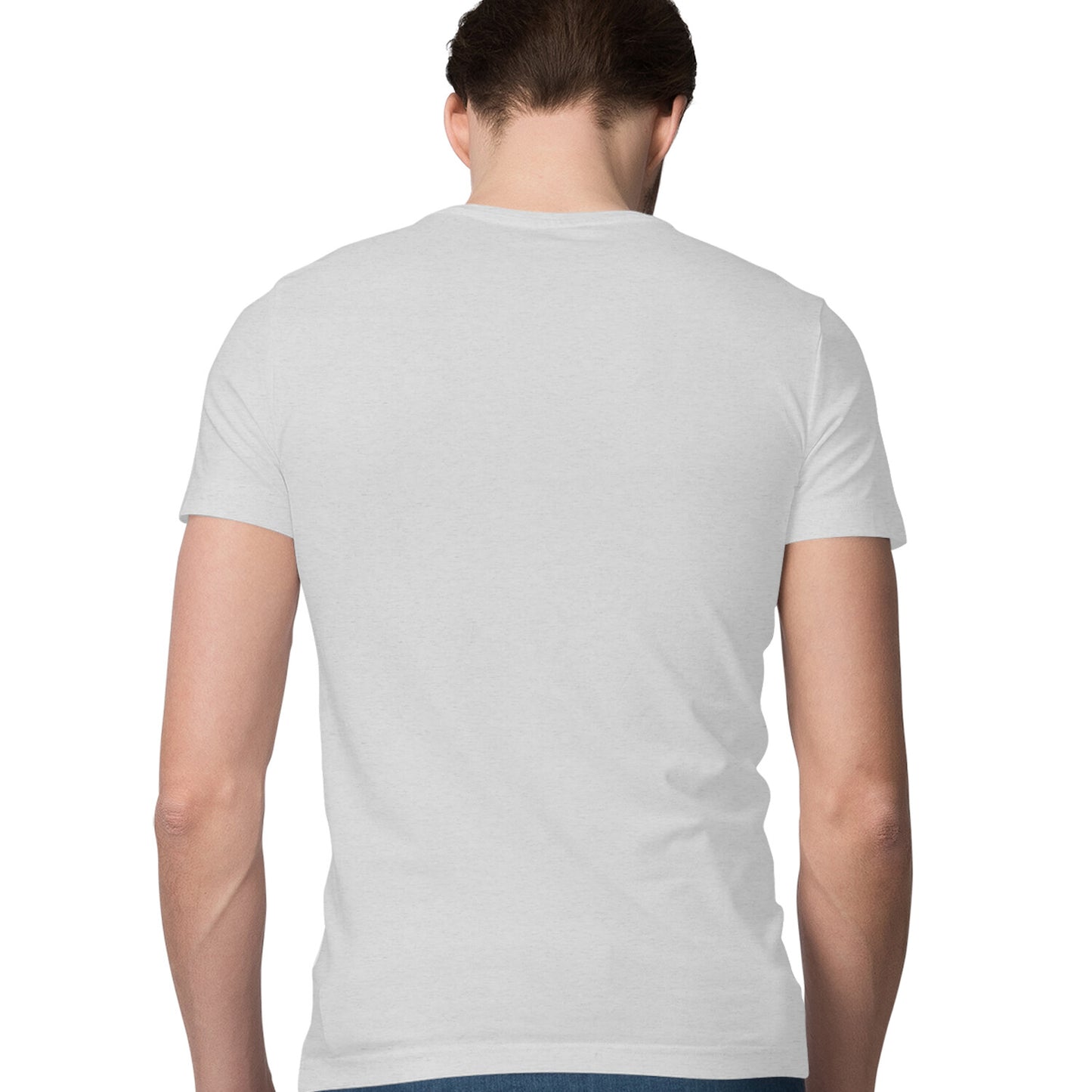Men's Melange Grey Printed T-shirt