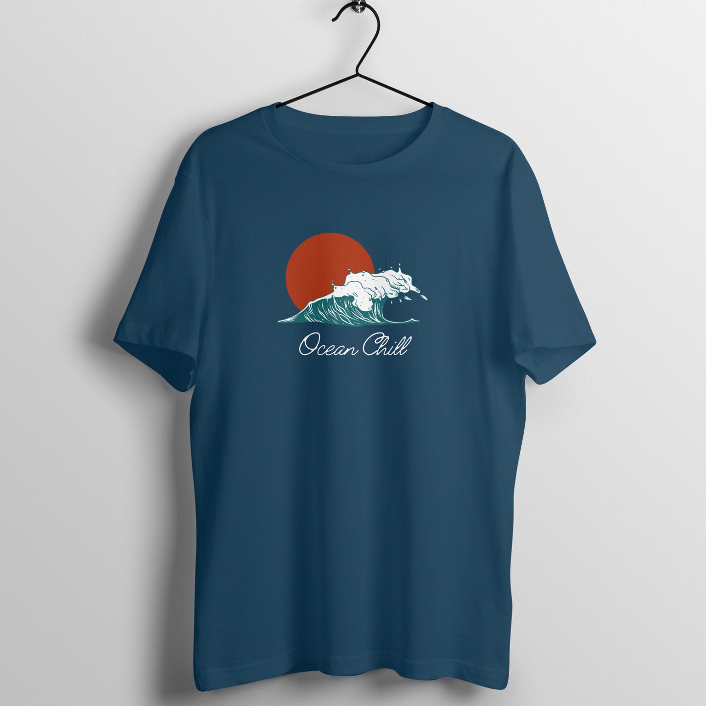 Men's Navy Blue Graphic Printed T-shirt
