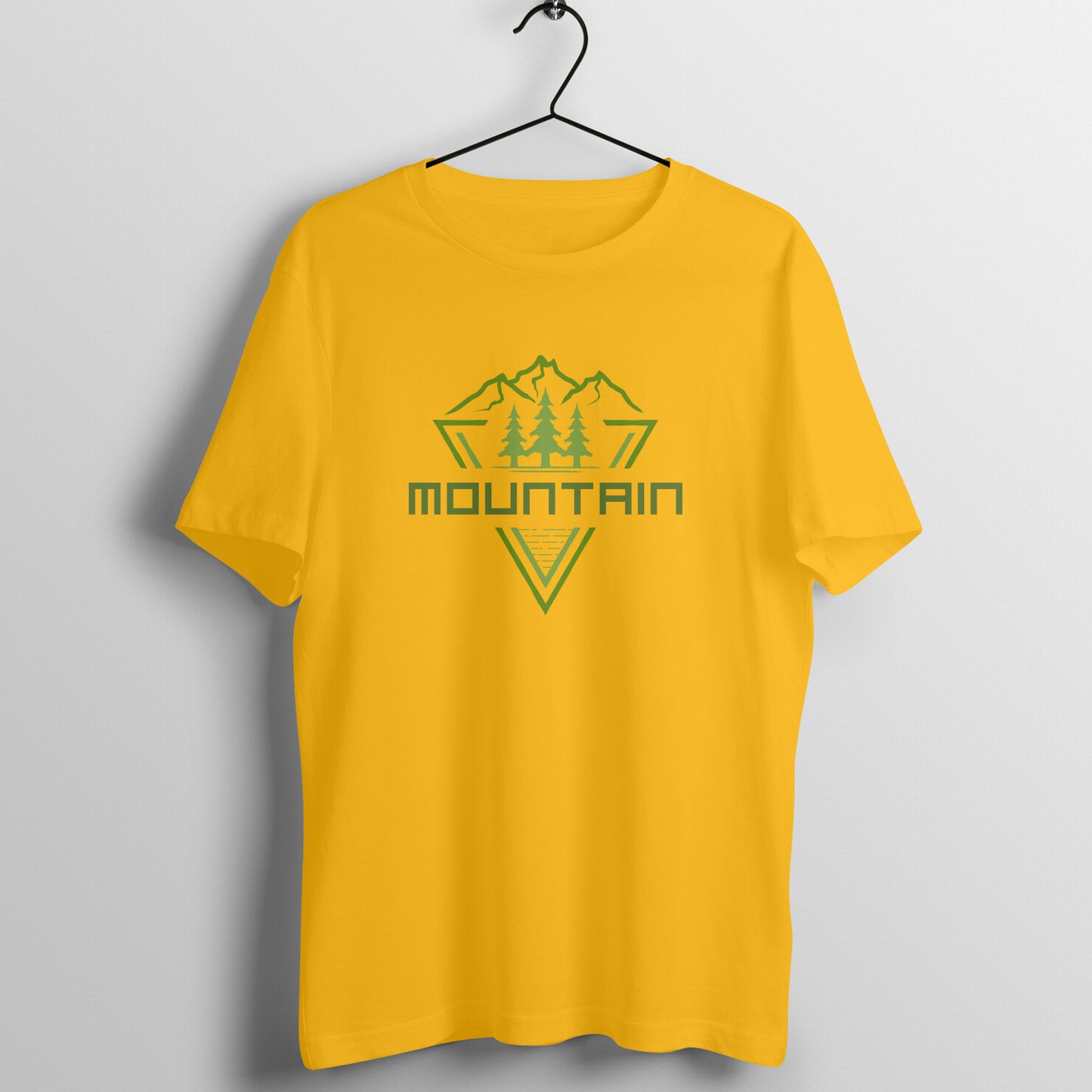 Men's Yellow Graphic Printed T-shirt
