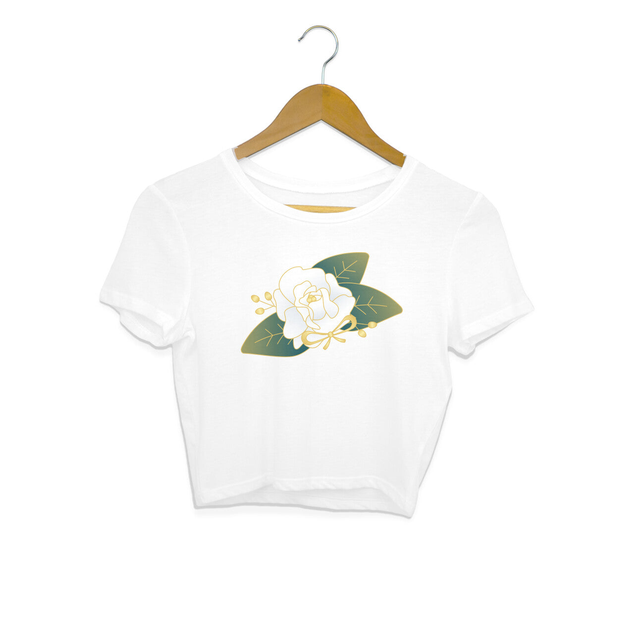 Women's White Graphics Printed Crop Top