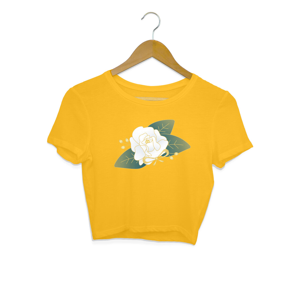Women's White Graphics Printed Crop Top