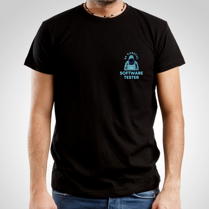 Men's  Black Graphic Printed T-shirt