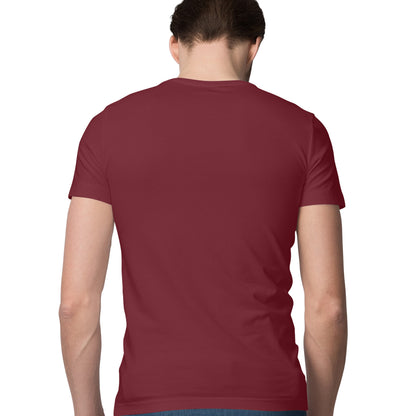 Men's  Maroon Graphic Printed T-shirt
