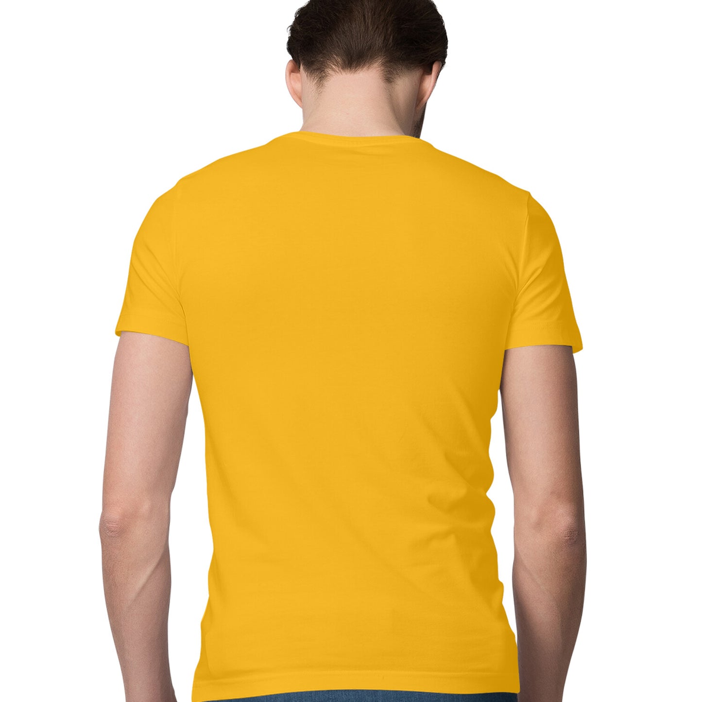 Men's  Yellow  Graphic Printed T-shirt