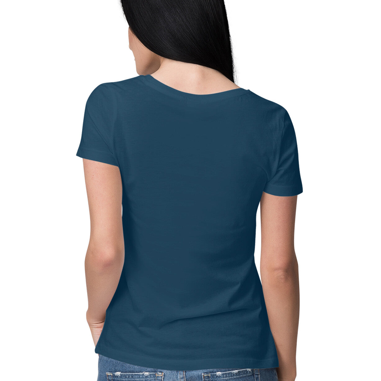 Women's Navy Blue Graphic Printed T-shirt,