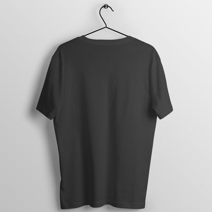 Men's  Black Graphic Printed T-shirt