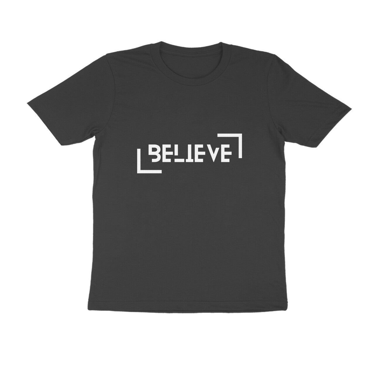 Men's Black Believe  Graphic Printed T-shirt