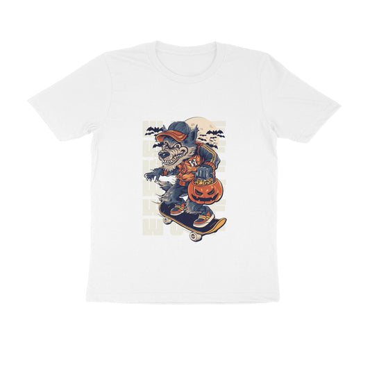 Men's  White  Printed T-shirt