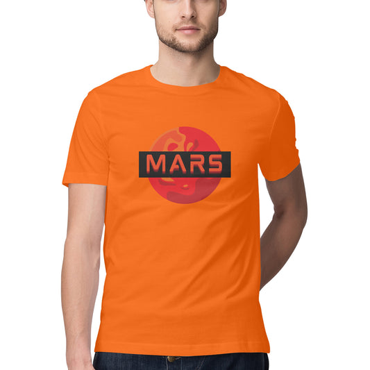Men's Orange Graphic Printed T-shirt