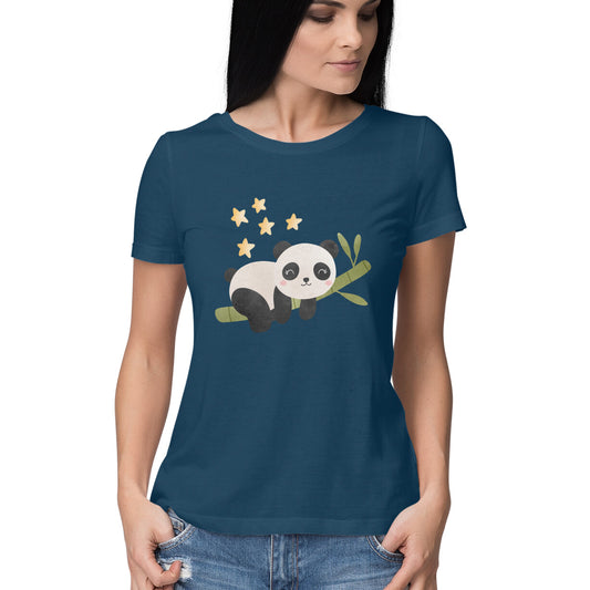Women's Navy Blue Graphic Printed T-shirt,