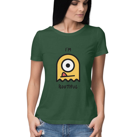 Women's Olive Green Graphic Printed T-shirt