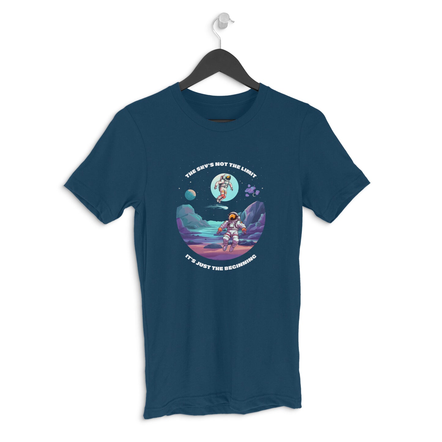 Men's  Navy Blue Graphic Printed T-shirt