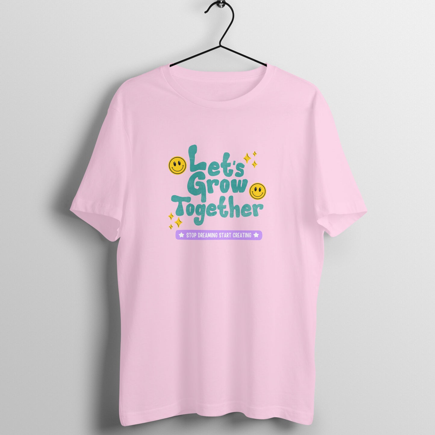 Unisex Light Pink Graphic Printed T-shirt