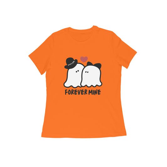 Women's Orange Graphic Printed T-shirt,