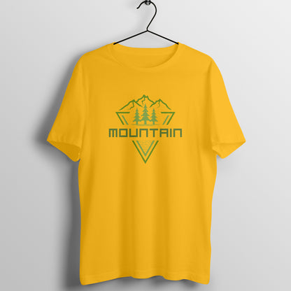 Men's  Yellow Graphic Printed T-shirt