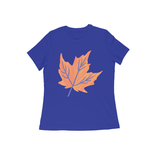 Women's Royal Blue Graphic Printed T-shirt,