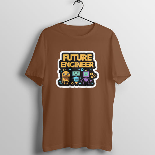 Men's  Coffee Brown Graphic Printed T-shirt