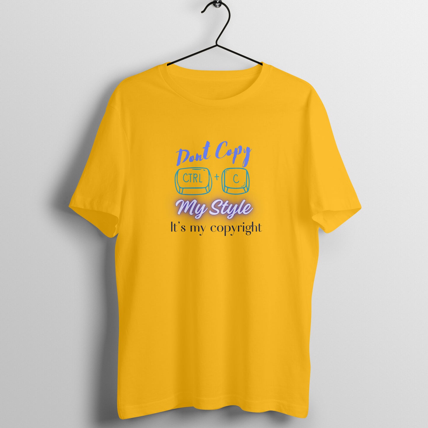 Men's  Yellow Graphic Printed T-shirt