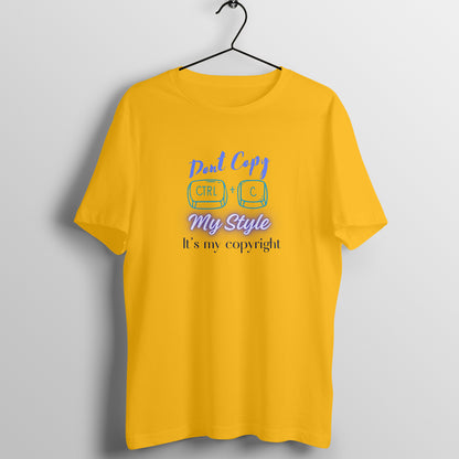 Men's  Yellow Graphic Printed T-shirt