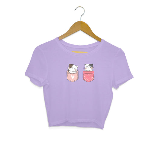 women's lavender Graphics Printed Crop Top